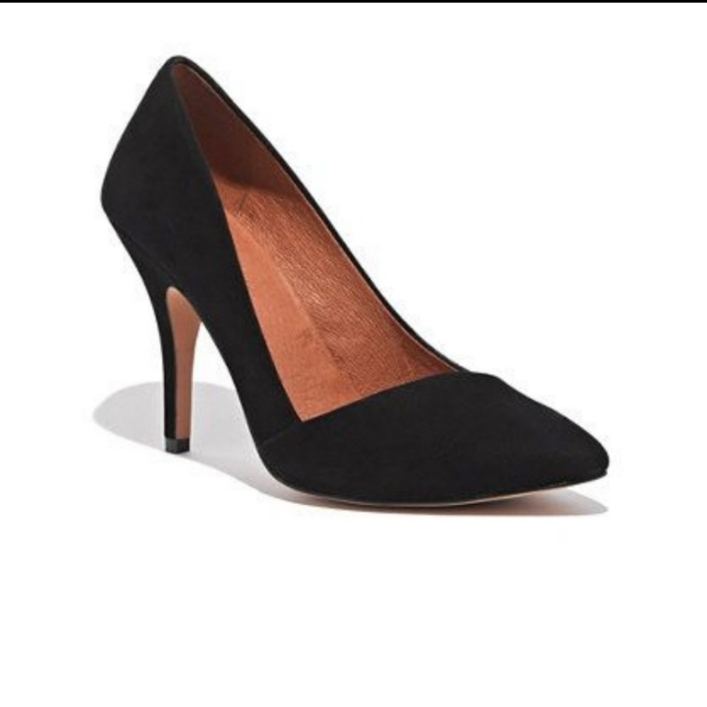 Madewell Mira Heels suede black sz 7